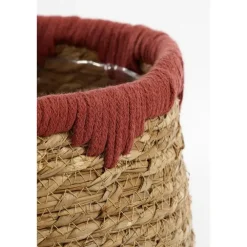 Opbergmanden-Mica Decorations Jorck Plantenmandenset - H24 x Ø26 cm - Rood