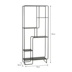 Wandrekken-Mica Decorations Jules Open kast - L76 x B30 x H178 cm - Zwart
