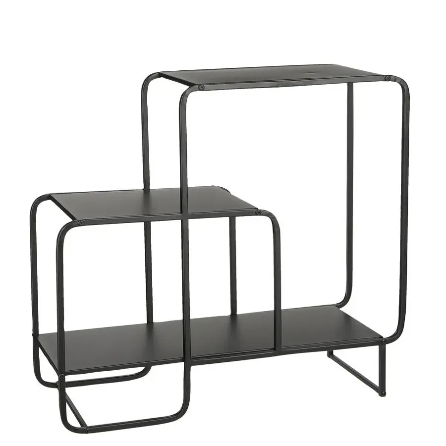 Wandkasten-Mica Decorations Jules Wandkast - L70 x B30 x H76 cm - Metaal - Zwart