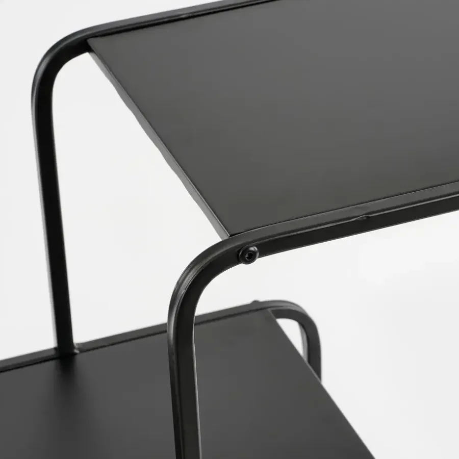 Wandkasten-Mica Decorations Jules Wandkast - L70 x B30 x H76 cm - Metaal - Zwart