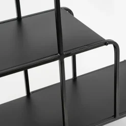 Wandkasten-Mica Decorations Jules Wandkast - L70 x B30 x H76 cm - Metaal - Zwart