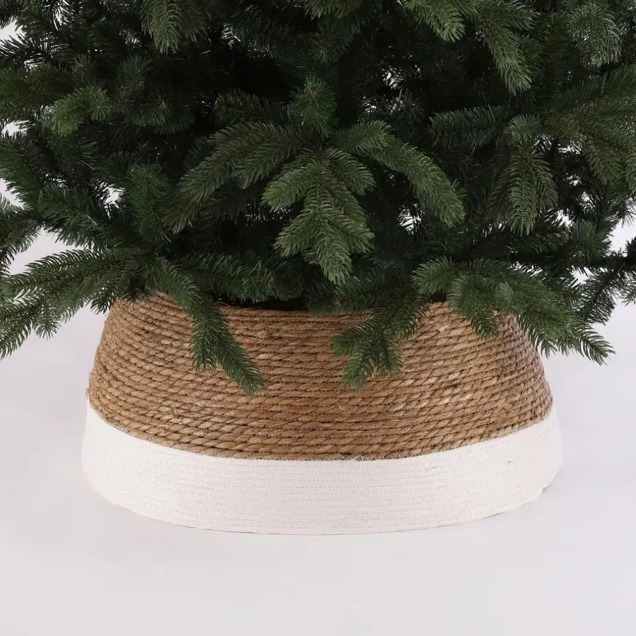 Kerstdecoratie-Mica Decorations Kerstboomrok H26 x Ø58 cm Zeegras Gebroken Wit