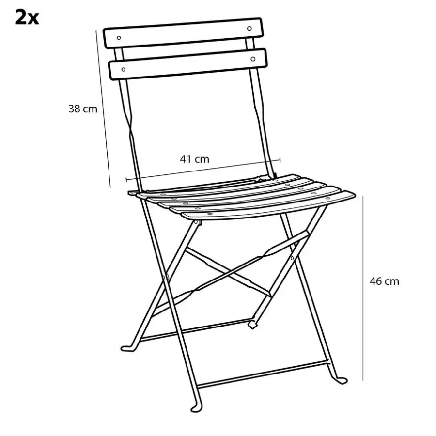Bistro- & Balkonsets-Mica Decorations Laurence Bistro Set - Set of 3 - Metaal - Lichtgroen