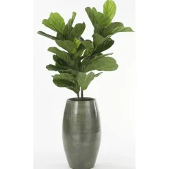 Vazen-Mica Decorations Lester Vaas - H50 x Ø30 cm - Terracotta - Groen