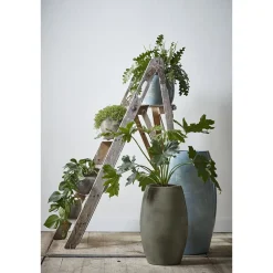 Vazen-Mica Decorations Lester Vaas - H50 x Ø30 cm - Terracotta - Groen
