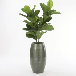 Vazen-Mica Decorations Lester Vaas - H50 x Ø30 cm - Terracotta - Groen