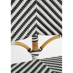 Mica Decorations Mandox Bank - L98 x B60 x H93 cm - Rotan - Zwart, Wit