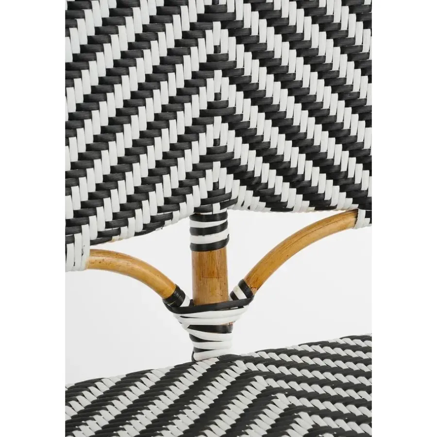 Mica Decorations Mandox Bank - L98 x B60 x H93 cm - Rotan - Zwart, Wit