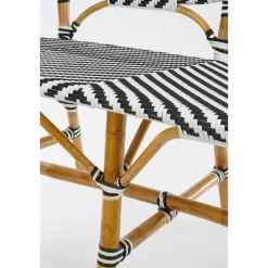Mica Decorations Mandox Bank - L98 x B60 x H93 cm - Rotan - Zwart, Wit