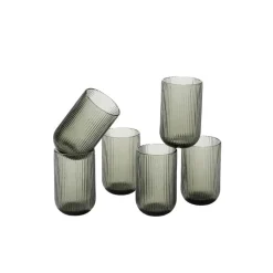 Waterglazen-Mica Decorations Merlot Drinkglas - Set van 6 - 400 ml - Grijs