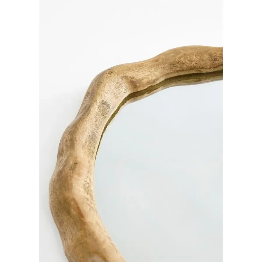 Schilderijen-Mica Decorations Nick Wandspiegel - FSC 100% - Mangohout - Donkerbruin