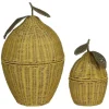 Mica Decorations Opbergmanden met Deksel - H48 x Ø30 cm - Geel