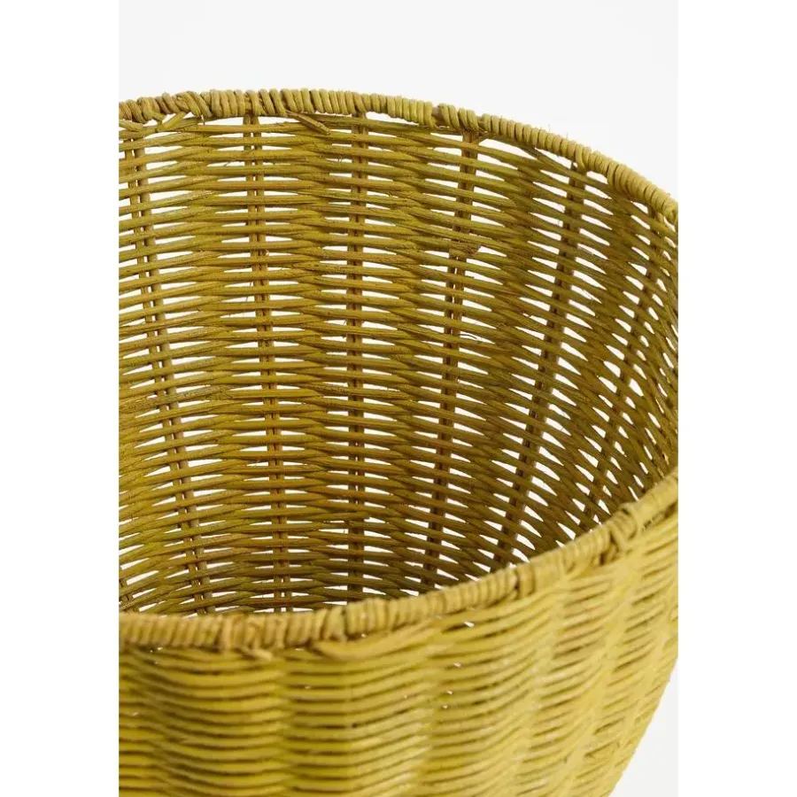 Mica Decorations Opbergmanden met Deksel - H48 x Ø30 cm - Geel