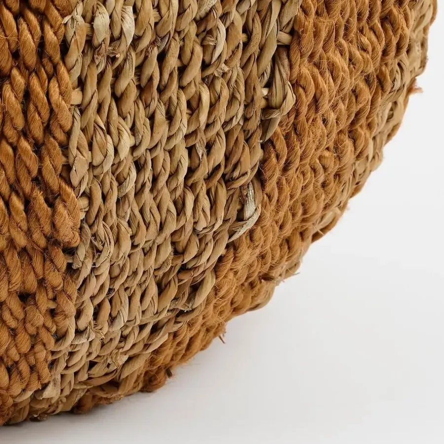 Opbergmanden-Mica Decorations Opbergmand met Deksel - H47 x Ø50 cm - Jute - Geel
