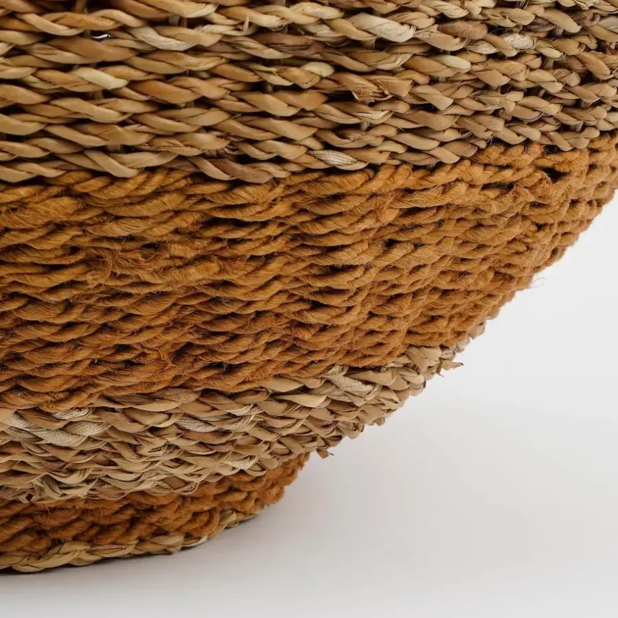 Opbergmanden-Mica Decorations Opbergmand met Deksel - H48 x Ø55 cm - Jute - Geel