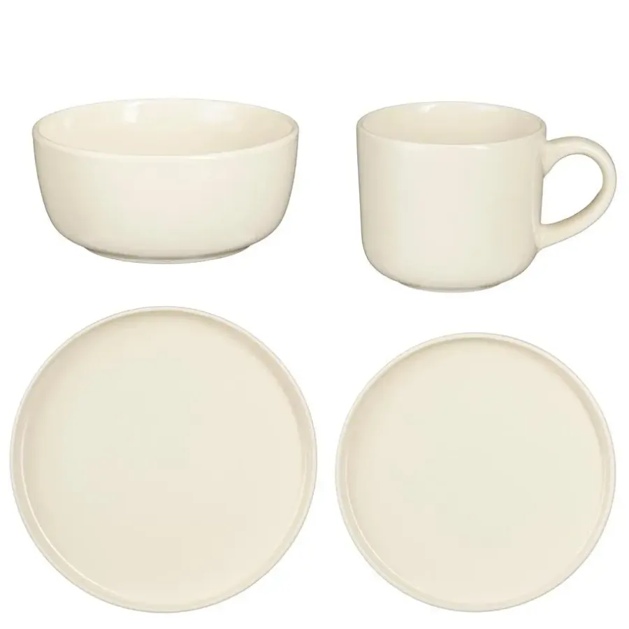 Mica Decorations Ozzu Serviesset 4 Persoons - Steengoed - Off-white