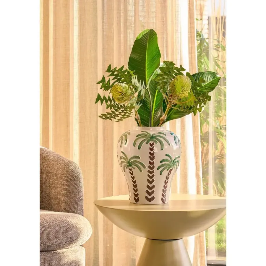 Vazen-Mica Decorations Paradiso Vaas - H32 x Ø26 cm - Keramiek - Off-white