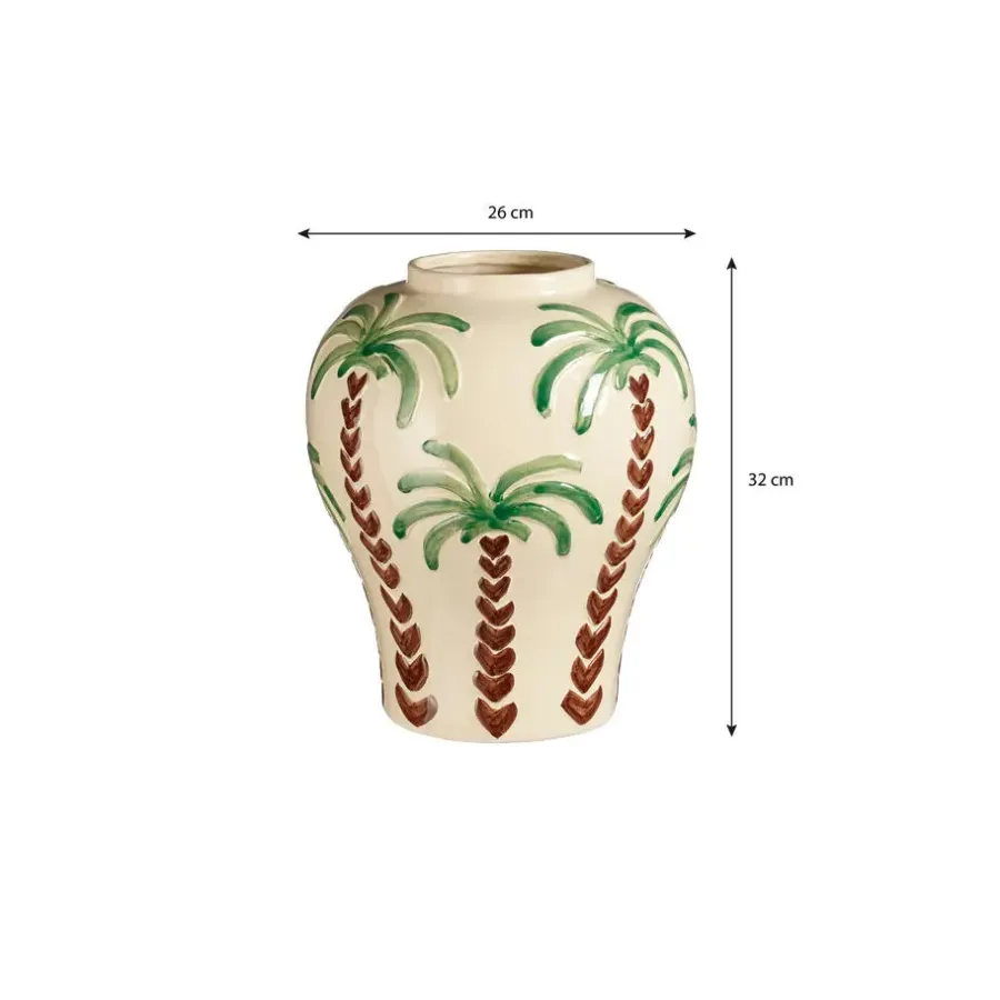 Vazen-Mica Decorations Paradiso Vaas - H32 x Ø26 cm - Keramiek - Off-white