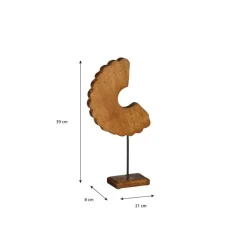 Beelden-Mica Decorations Petra Decoratie - L39 x B21 x H8 cm - Hout - Bruin