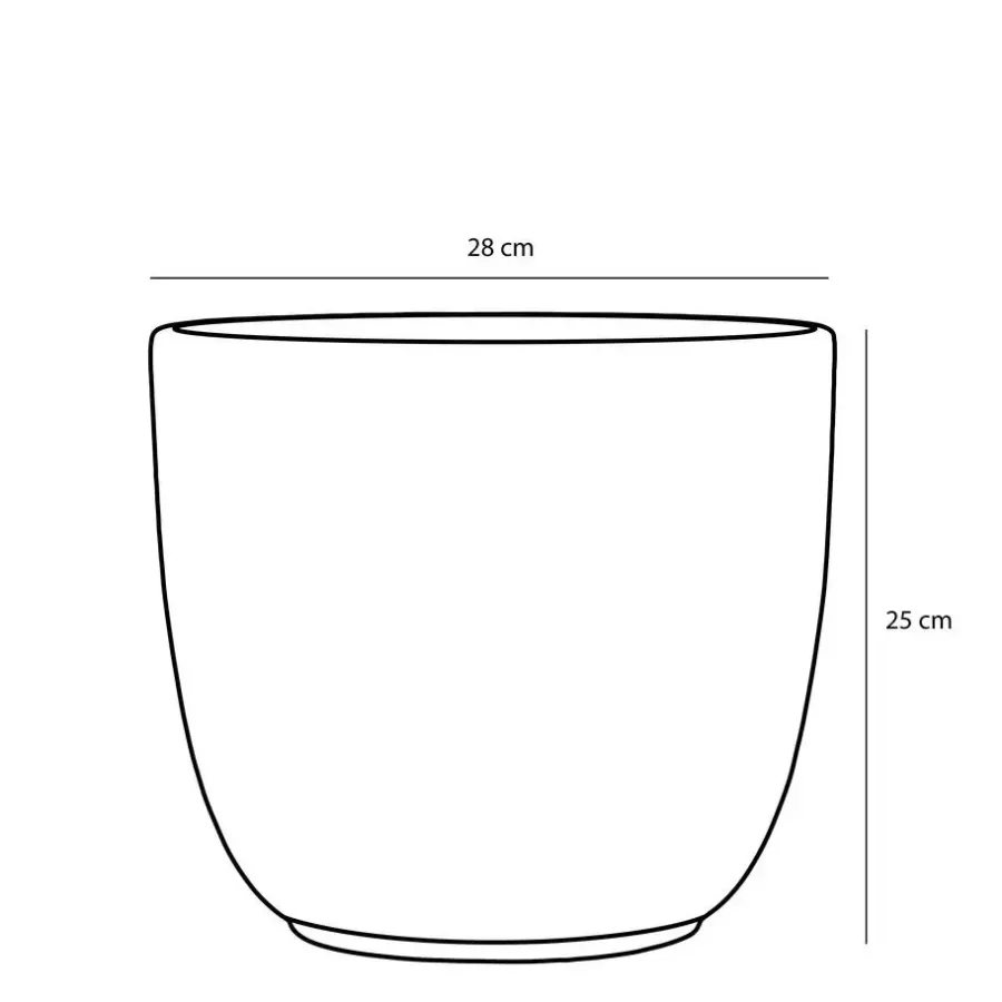 Mica Decorations Planten/bloempot Tusca - geel - D28 x H25cm