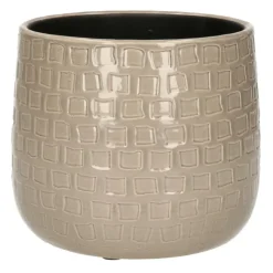 Mica Decorations Plantenpot - Keramiek taupe - 15 x 13 cm