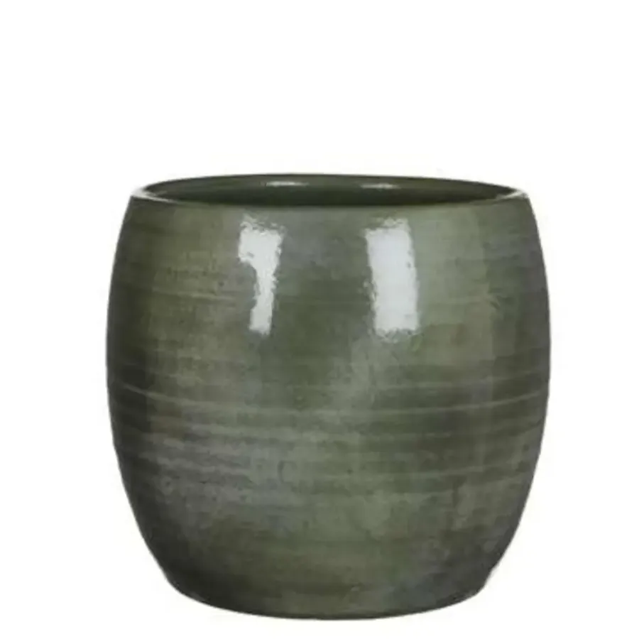 Bloempotten Voor Binnen-Mica Decorations Plantenpot - groen - glans - keramiek - 28 x 26 cm