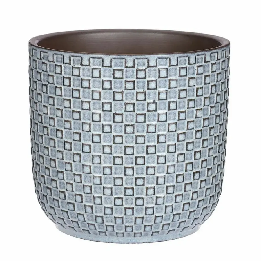 Bloempotten Voor Binnen-Mica Decorations Plantenpot - keramiek - blauw - D17 x H16 cm