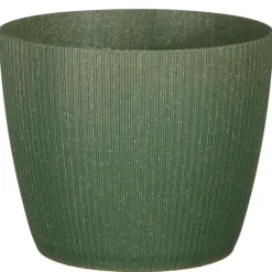 Bloempotten|Bloempotten Voor Binnen-Mica Decorations Plantenpot - kunststof - donkergroen - 17,5x15cm