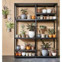 Mica Decorations Plantenpot - keramiek - geel glans - D18/H16 cm
