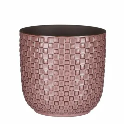 Mica Decorations Plantenpot - keramiek - roze - 13 x 13 cm