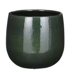 Mica Decorations Plantenpot - keramiek - groen glans - D21/H19 cm