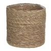 Mica Decorations Plantenpot - rotan - bruin - plantenmand - 18 x 18 cm