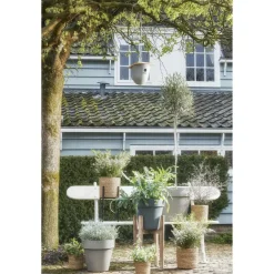 Mica Decorations Plantenpot - rotan - bruin - plantenmand - 18 x 18 cm
