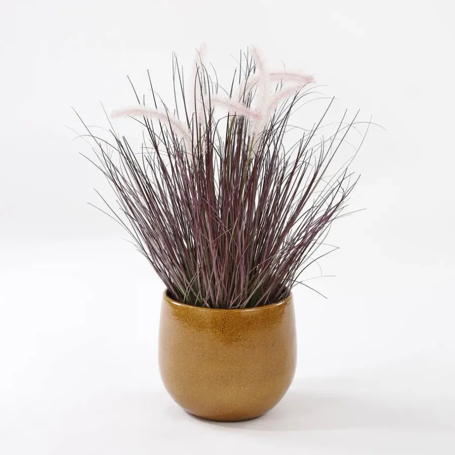 Bloempotten Voor Binnen-Mica Decorations Plantenpot - keramiek - geel glans - D25/H20 cm