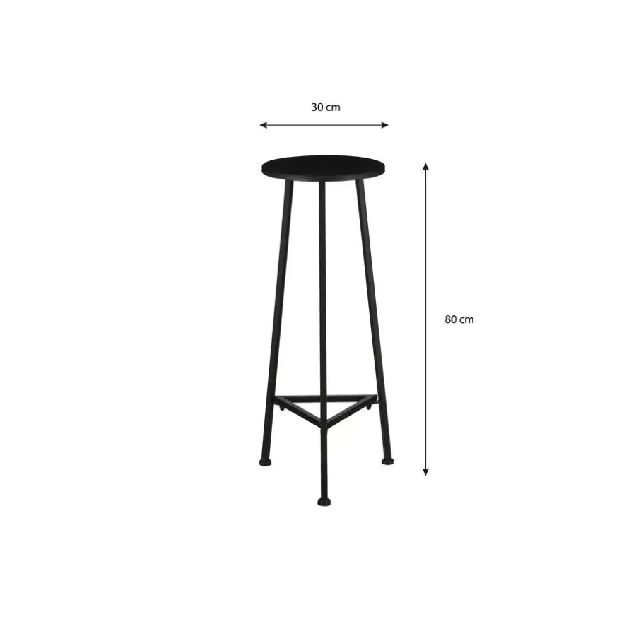 Mica Decorations Plantentafel - H80 x Ø30 cm - Metaal - Zwart