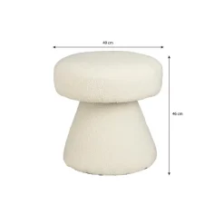 Poefen-Mica Decorations Poef - H46 x Ø49 cm - Off White