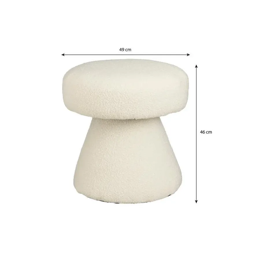 Poefen-Mica Decorations Poef - H46 x Ø49 cm - Off White
