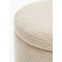Poefen-Mica Decorations Poef met Opbergruimte - H41 x Ø42 cm - Off-white