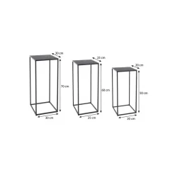 Mica Decorations Quinty Bijzettafel - Set van 3 - Zwart