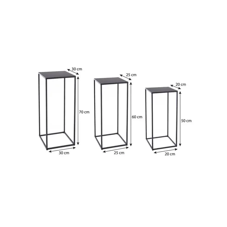 Mica Decorations Quinty Bijzettafel - Set van 3 - Zwart