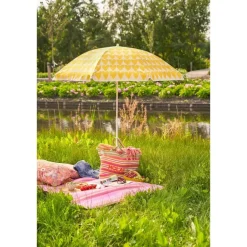 Parasols-Mica Decorations Strandparasol - H180 x Ø160 cm - Geel