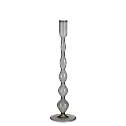 Kandelaars En Windlichten-Mica Decorations Trent Kandelaar - H33 x Ø9 cm - Glas - Donkergrijs