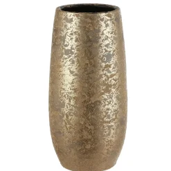 Vazen-Mica Decorations Vaas - keramiek flakes motief goud - 17 x 35 cm