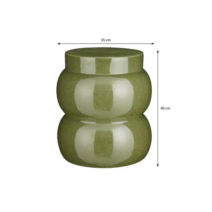 Bijzettafels-Mica Decorations Vendi Bijzettafel - H40 x Ø35 cm - Donkergroen