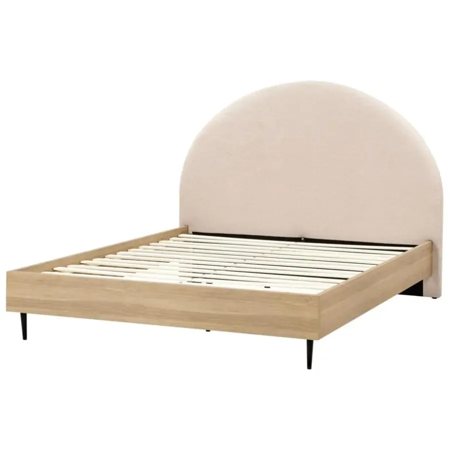 Beliani MILLAY - Bed - Beige - 140 x 200 cm - Bouclé