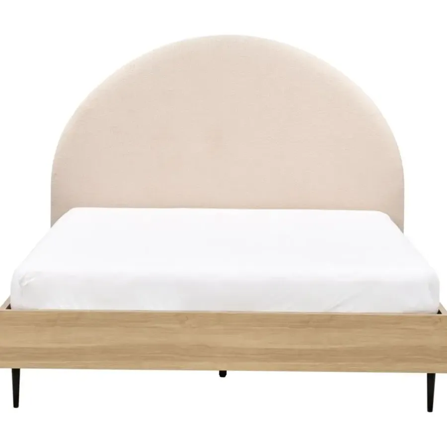 Beliani MILLAY - Bed - Beige - 140 x 200 cm - Bouclé