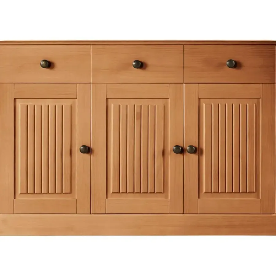 Dressoirs-Loft24 Mille - Dressoir met 3 deuren en 2 lades in natuurlijk grenen