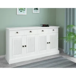 Dressoirs-Loft24 Mille - Dressoir met 4 deuren en 2 laden in wit gelakt grenen