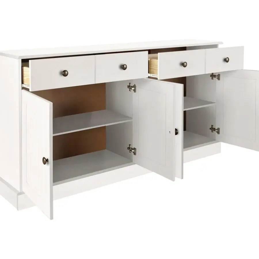 Dressoirs-Loft24 Mille - Dressoir met 4 deuren en 2 laden in wit gelakt grenen
