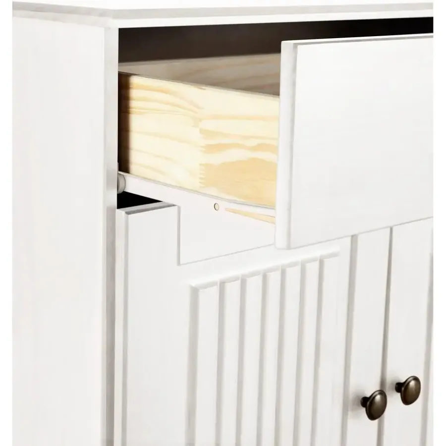 Dressoirs-Loft24 Mille - Dressoir met 4 deuren en 2 laden in wit gelakt grenen